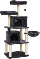 Arbre à chat multi-niveaux grande capacité griffoir 2 niches colonnes renforcées tour à chats hauteur 152 cm gris