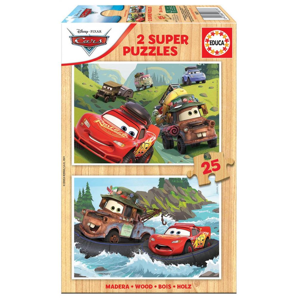 2 x 25 pieces puzzle cars