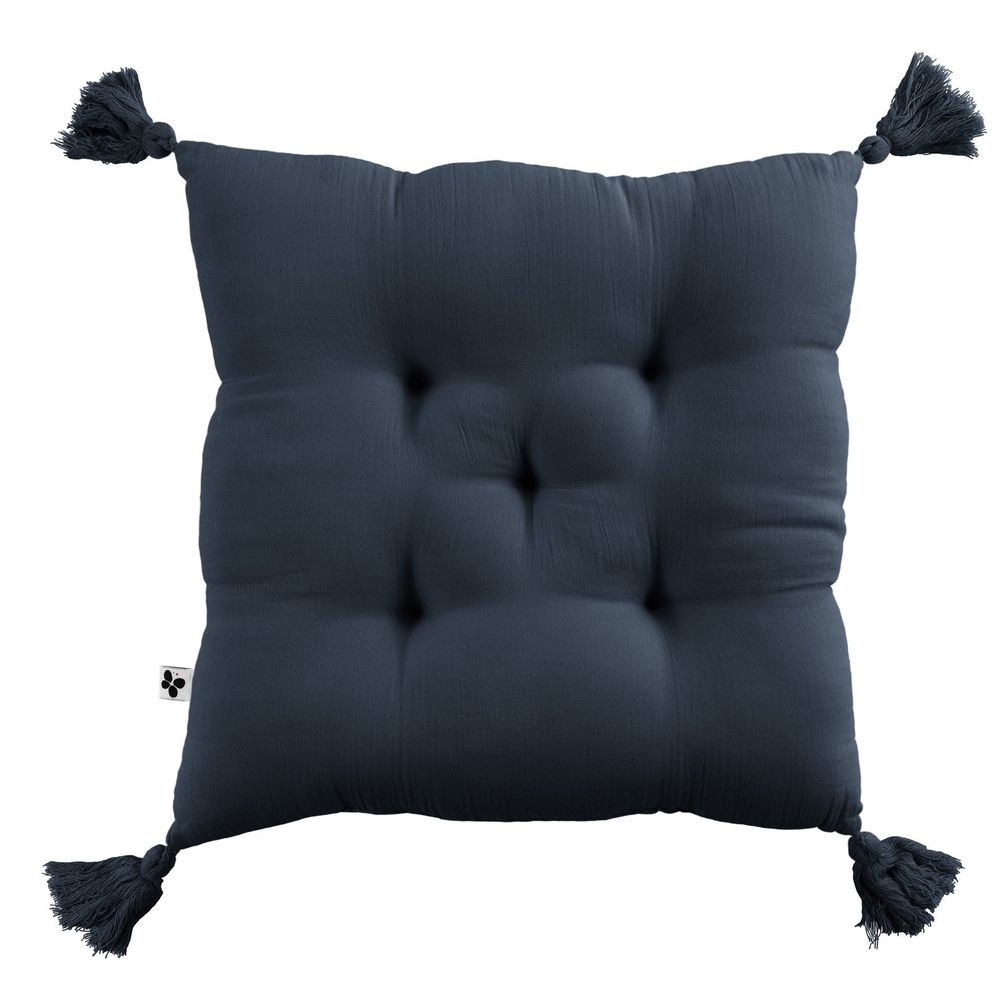 Coussin de chaise assise matelassée gaze de coton gaia