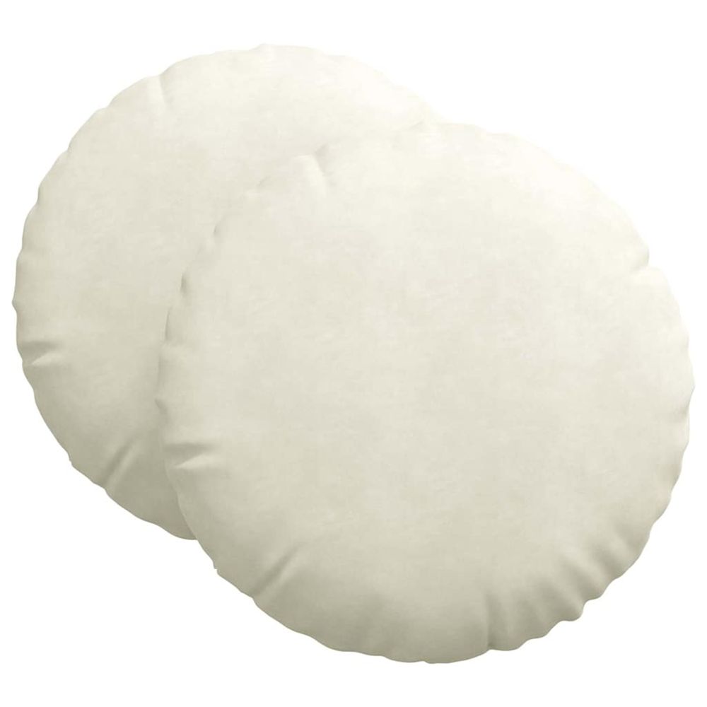 Coussins de siège 2 pc velours crème ø 80 x 29 cm