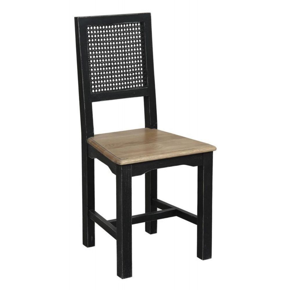 Lot de 2 chaises canné bois noir - esquisse interior's