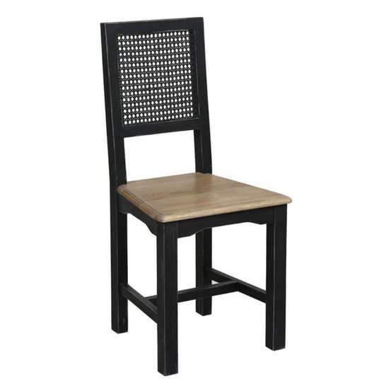 Lot de 2 chaises canné bois noir - esquisse interior's