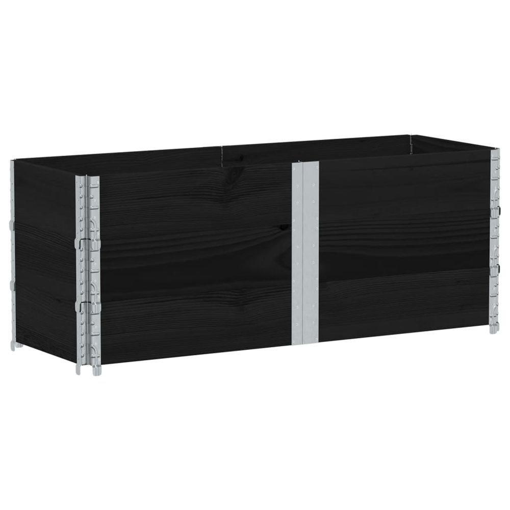 Colliers de palette 3 pcs noir 150x50 cm bois de pin solide