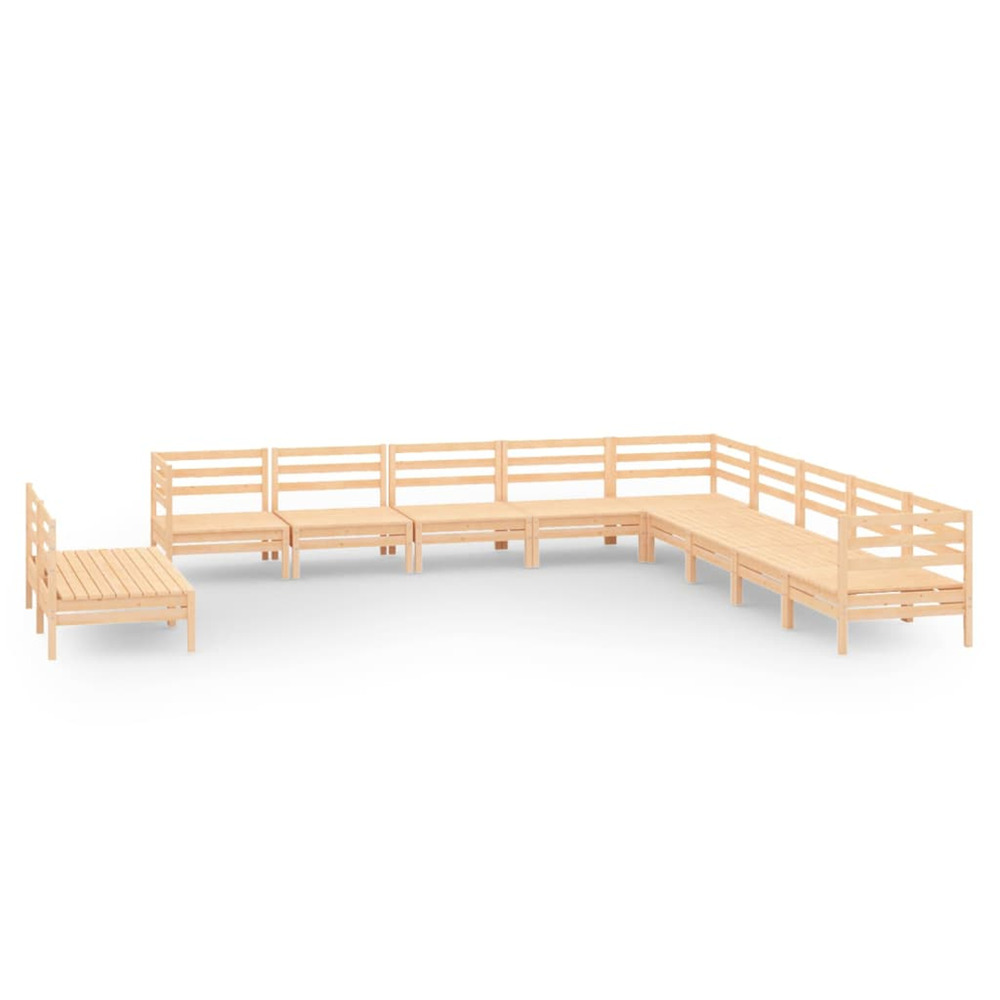 Salon de jardin 11 pcs bois de pin massif
