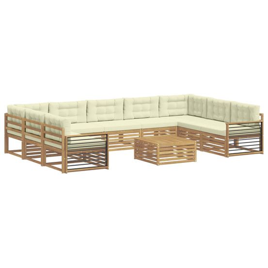 Ensemble de canapés d'extérieur 10 pc blanc et crème