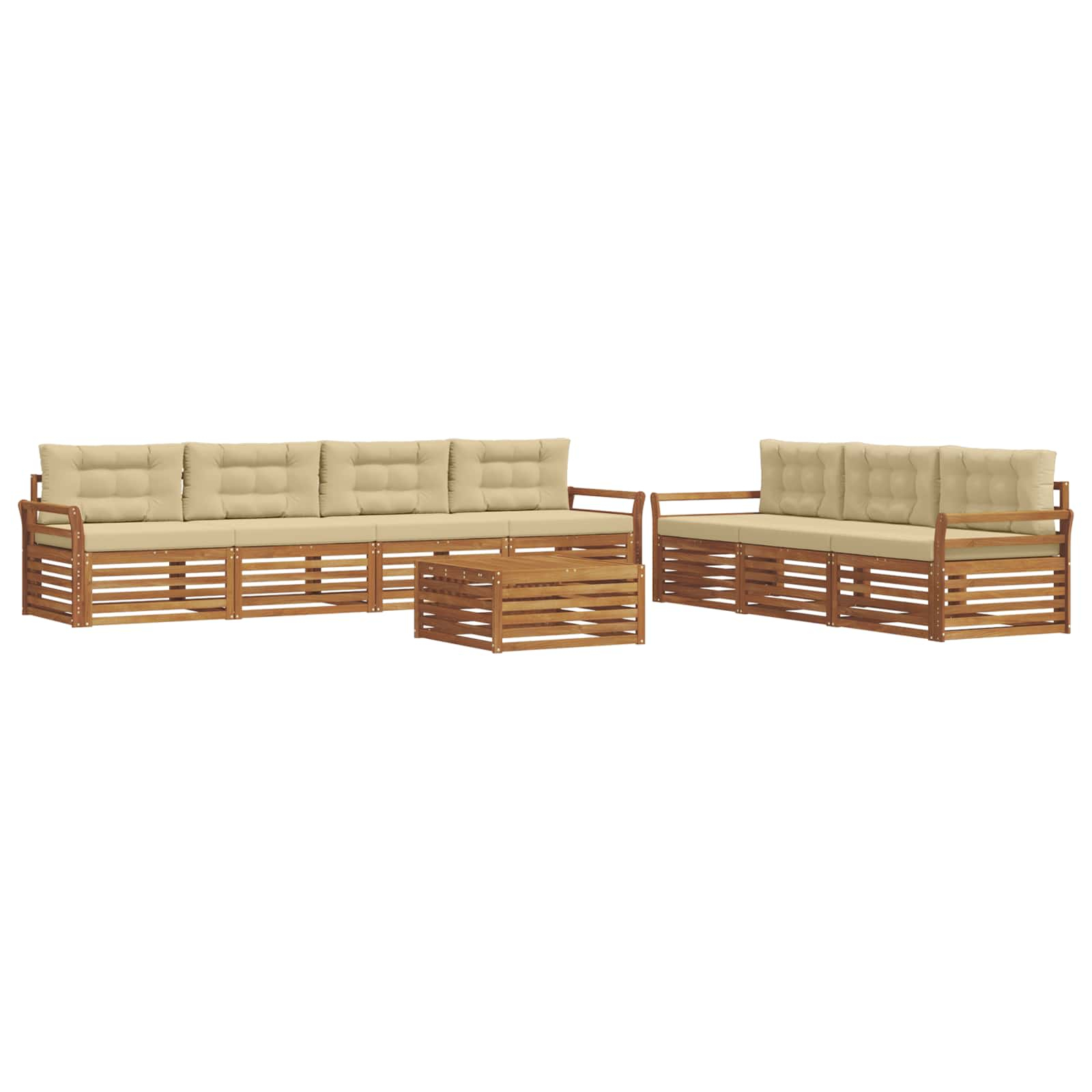 Ensemble de canapés d'extérieur 8 pcs naturel et beige