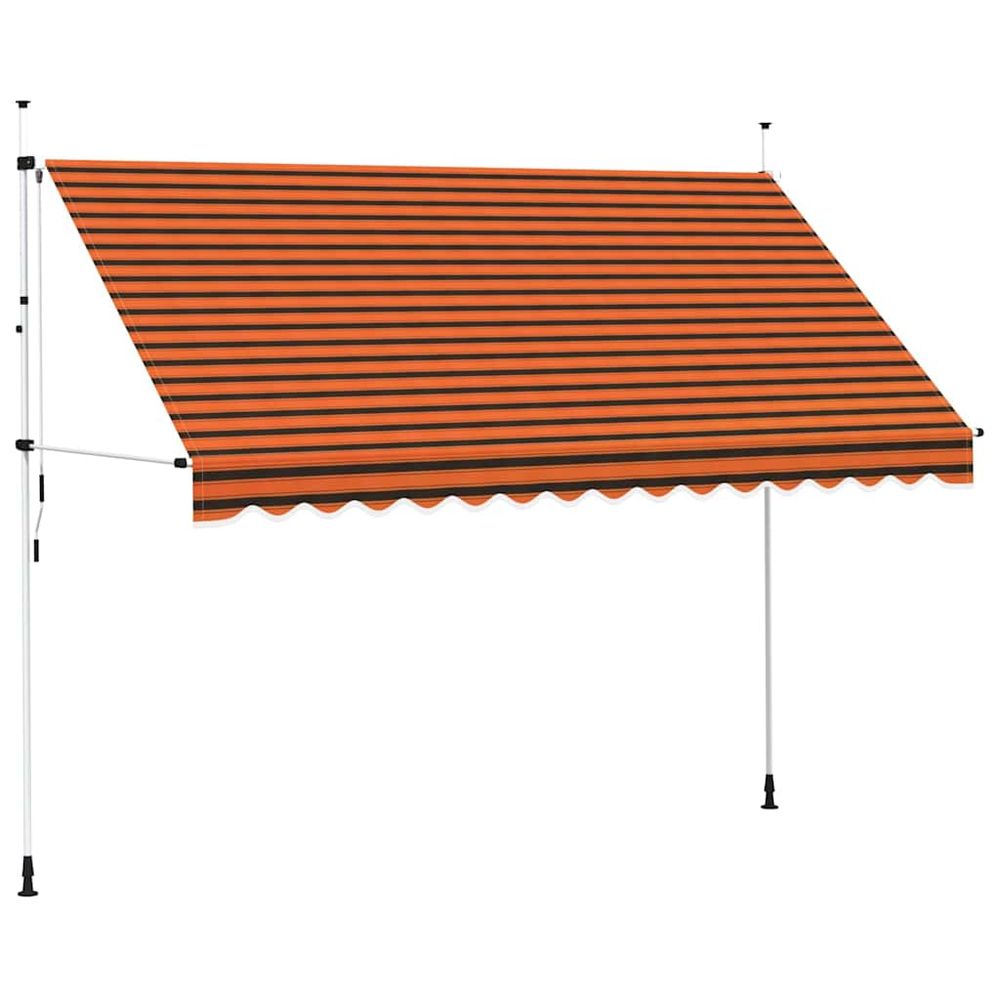 Auvent manuel rétractable 350 cm orange et marron