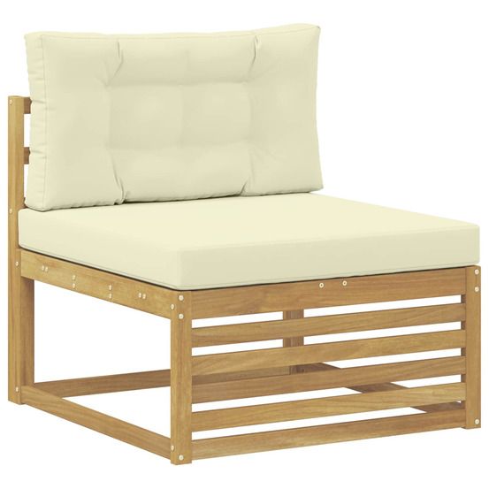 Sofa de milieu extérieur bois d'acacia massif blanc