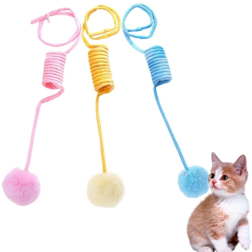 Canne à pêche-suspension à ressort-pack de 3 rose + jaune + bleu