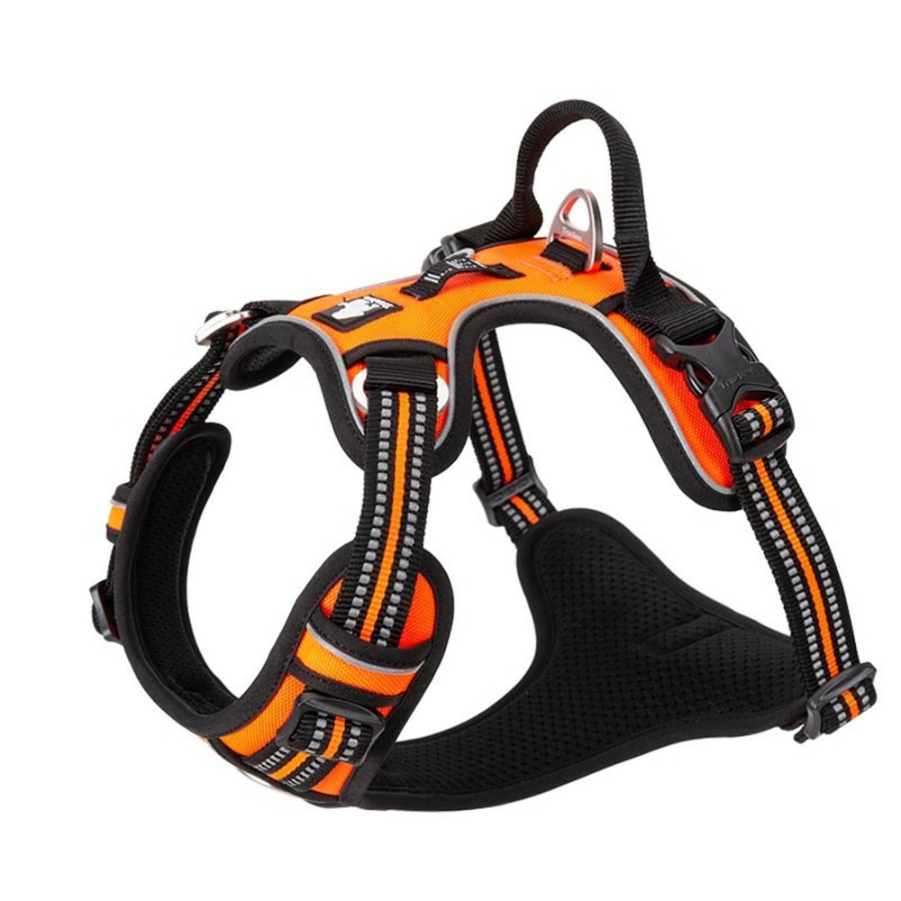 Harnais chien country plus + dressage anti traction & promenade - réfléchissant - L : 65 - 80 cm - Orange