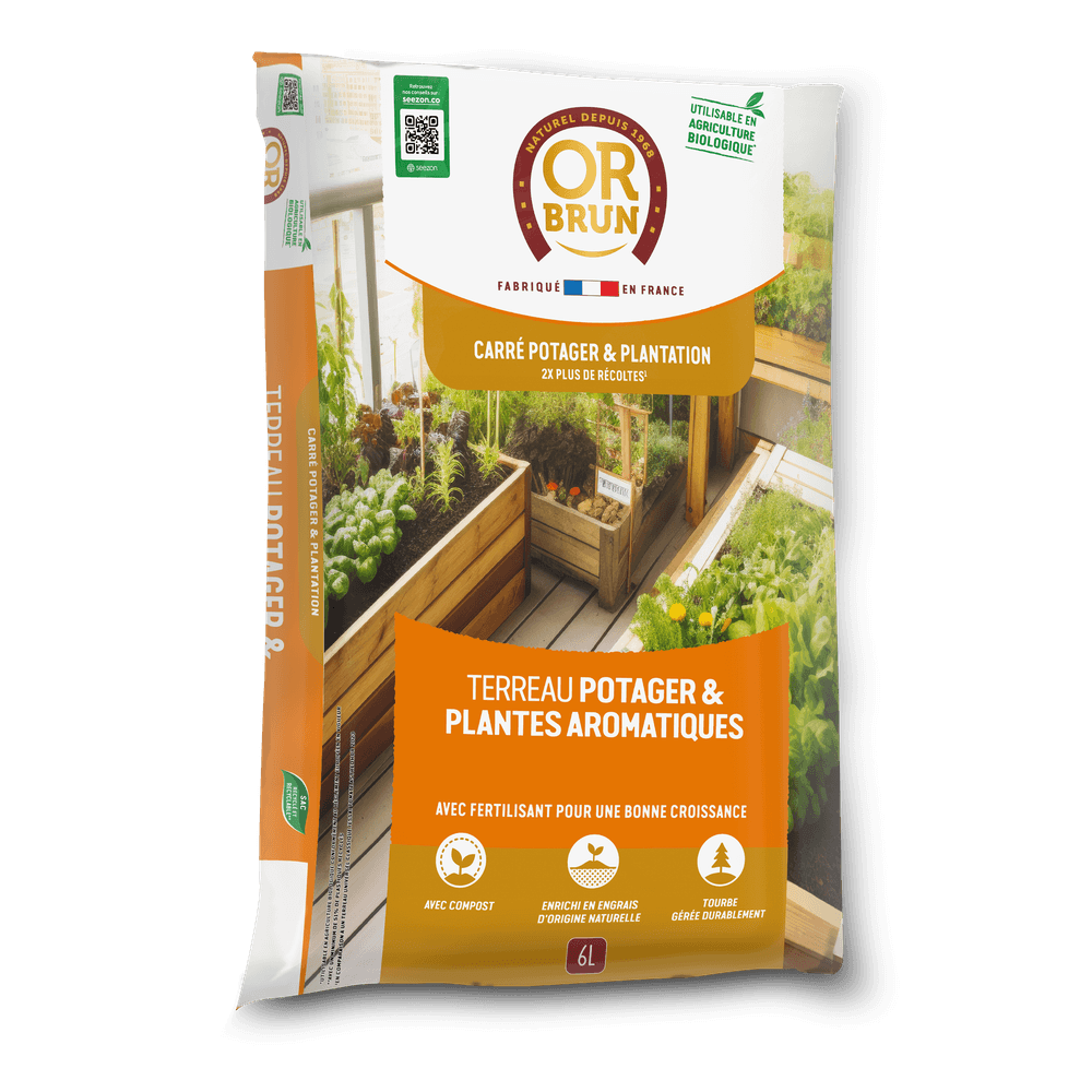Or brun obrtaro6u -terreau potager & plantes aromatiques - 6l - croissance rapide