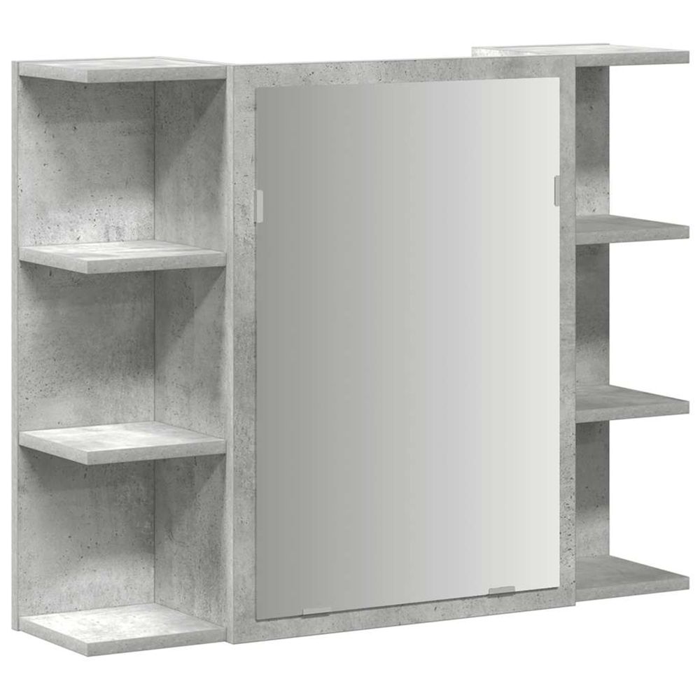 Armoire à miroir de bain gris béton 80x20,5x64 cm aggloméré