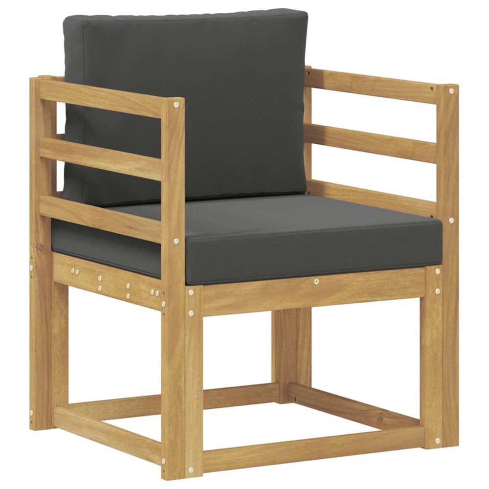 Canapé d’extérieur polyester blanc et anthracite
