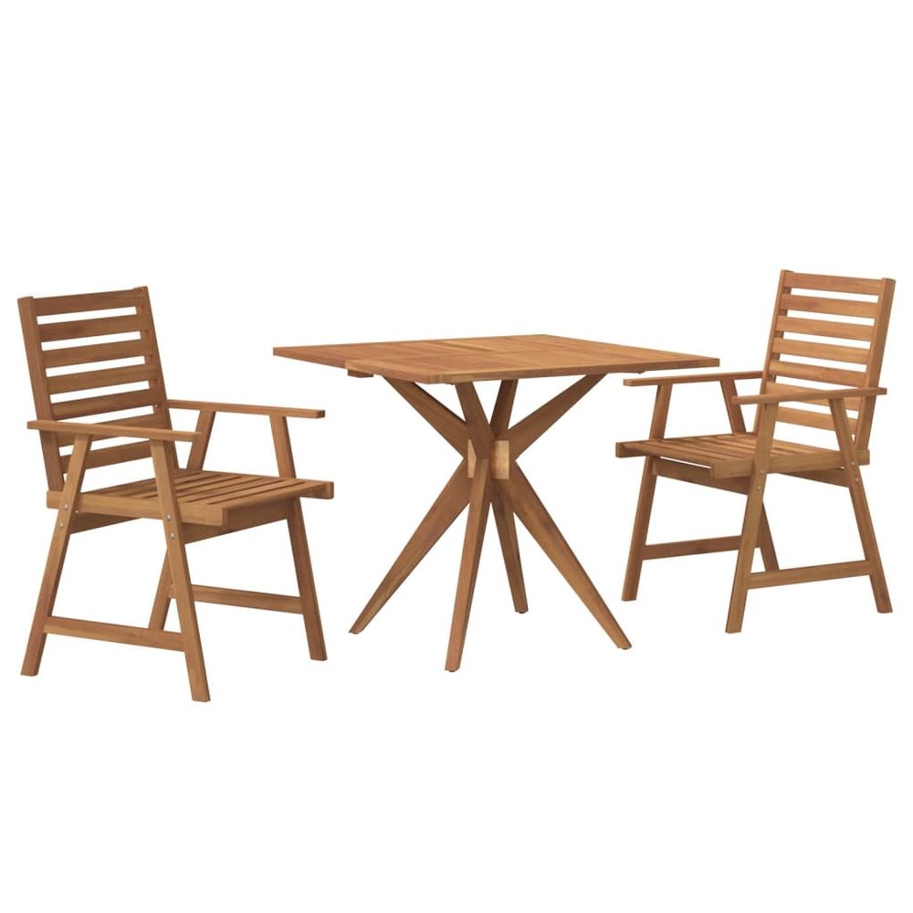 Ensemble à manger de jardin 3 pcs bois d'acacia solide