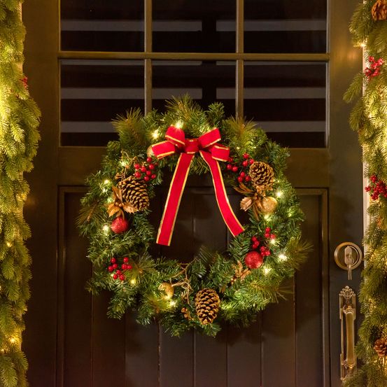 Couronne de noël artificielle en pvc vert 60 cm