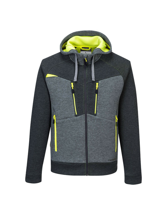 Sweat à capuche zippé dx4 couleur : gris métal taille xxxl - portwest