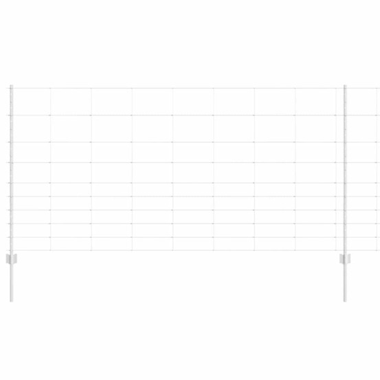 Clôture avec poteau argenté 1,2 x 25 m acier