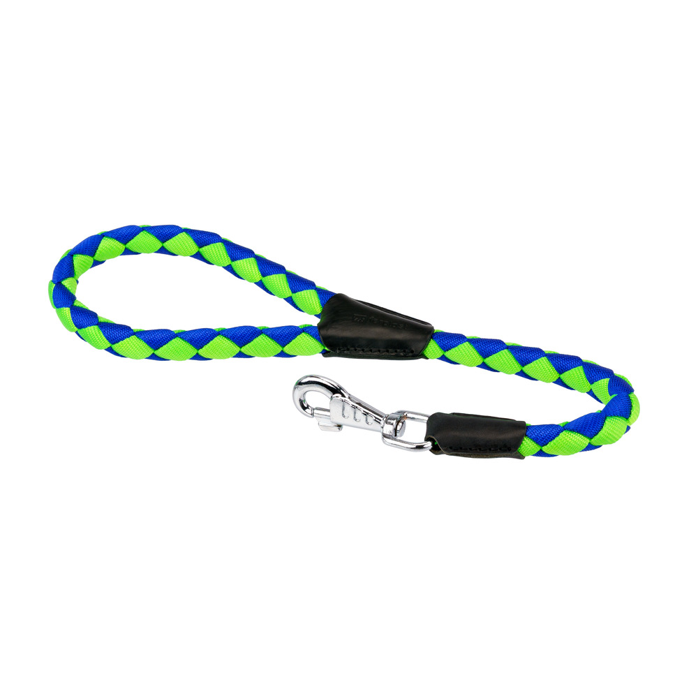 Laisse courte pour chiens en nylon tressé twist matic gm18/60, avec mousqueton magnétique automatique