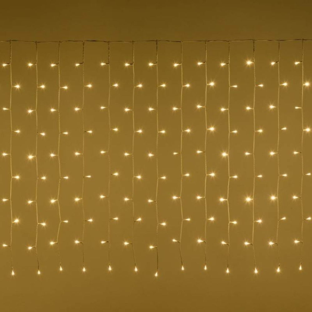 Rideau lumineux grande largeur 10m 1000 led blanc chaud 8 modes 31v lotti