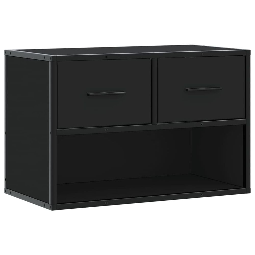 Meuble tv noir 60x31x39,5 cm bois d'ingénierie et métal