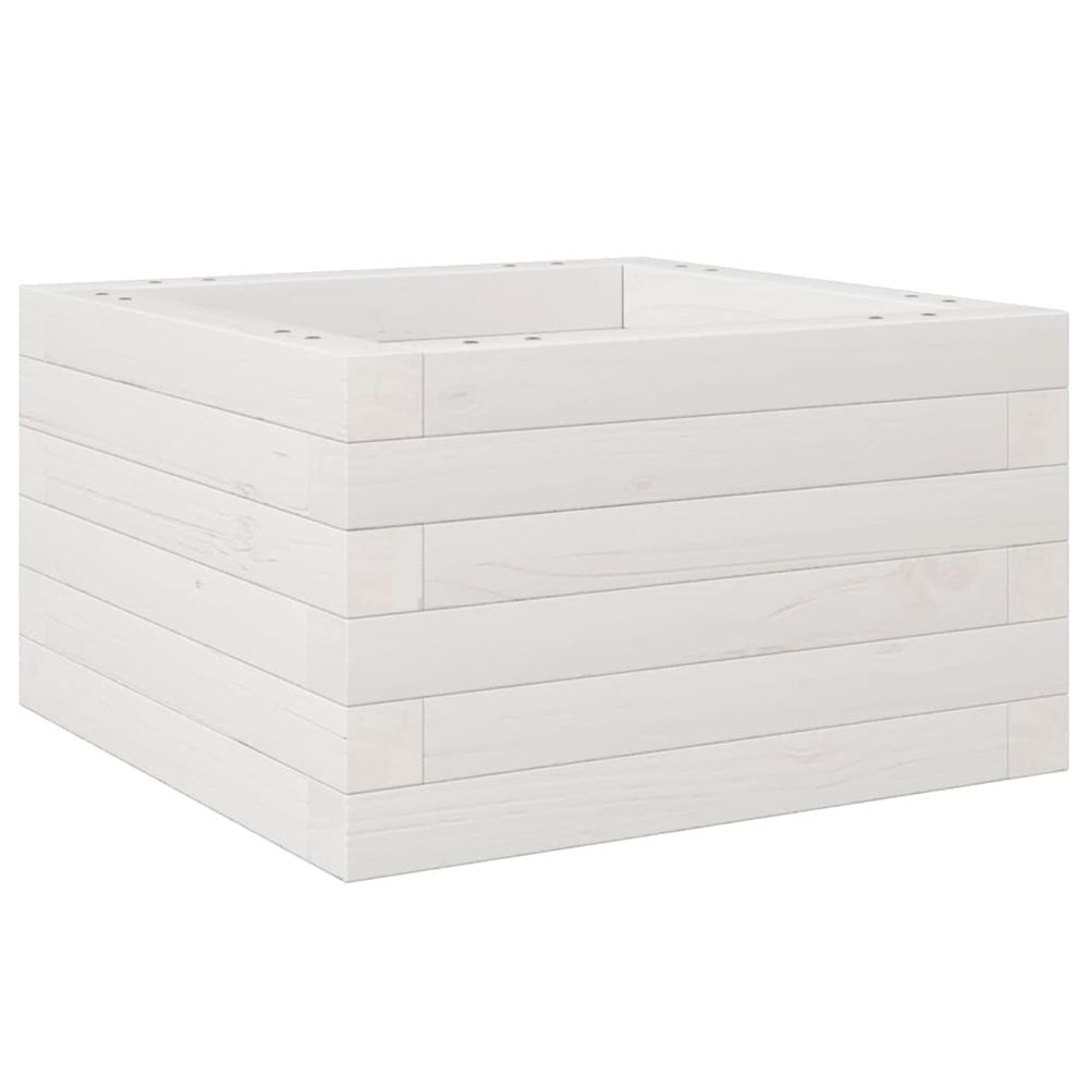 Jardinière d'extérieur blanc 40x40x23 cm bois de pin massif