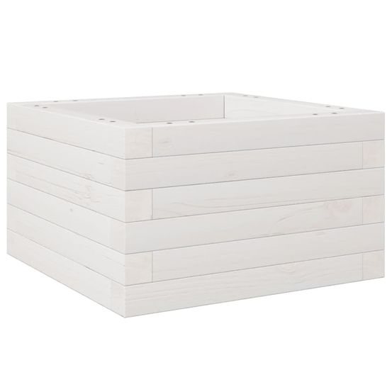 Jardinière d'extérieur blanc 40x40x23 cm bois de pin massif