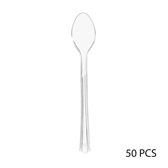 Lot de 50 cuillères plastique réutilisable