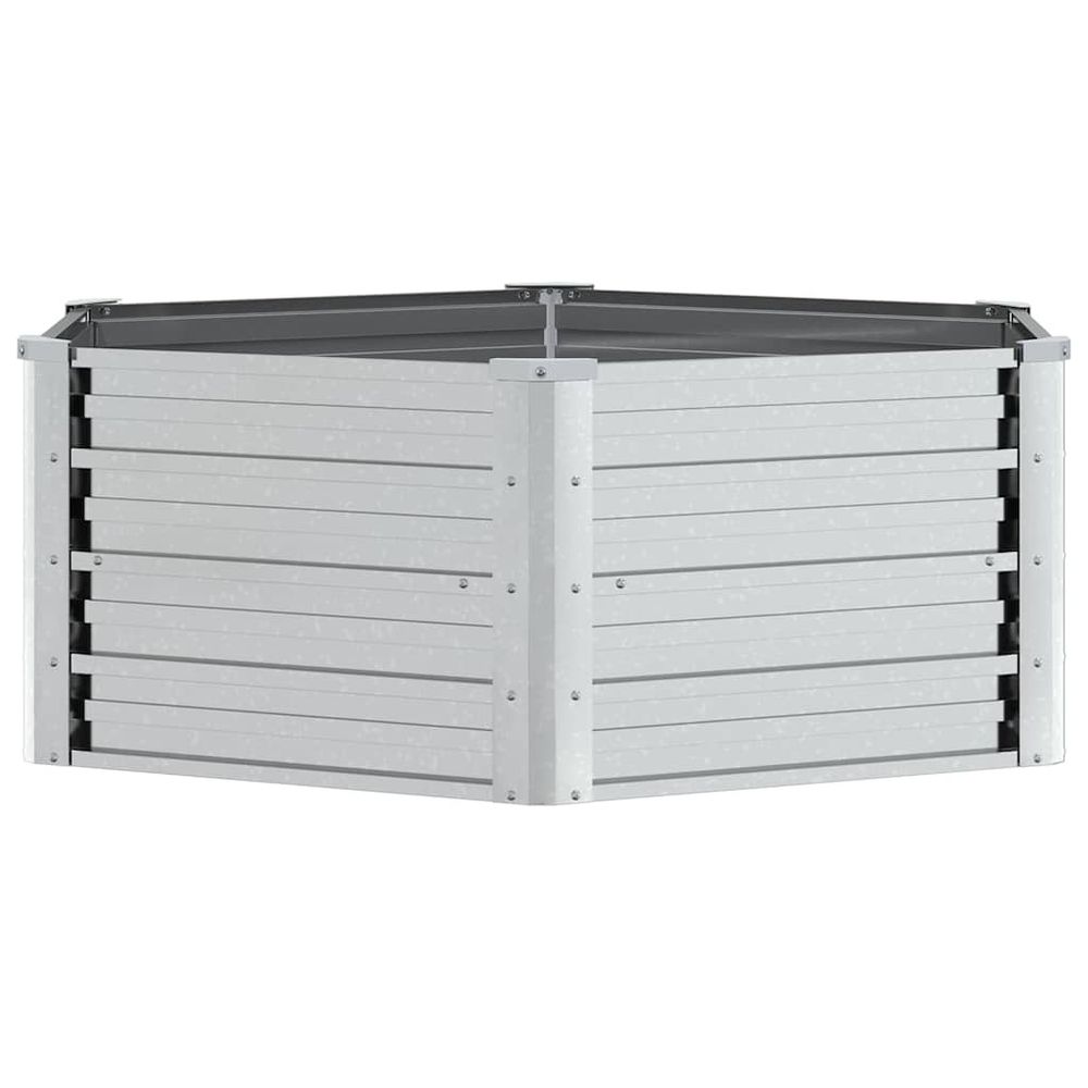Lit surélevé de jardin 129x45 cm acier galvanisé argenté