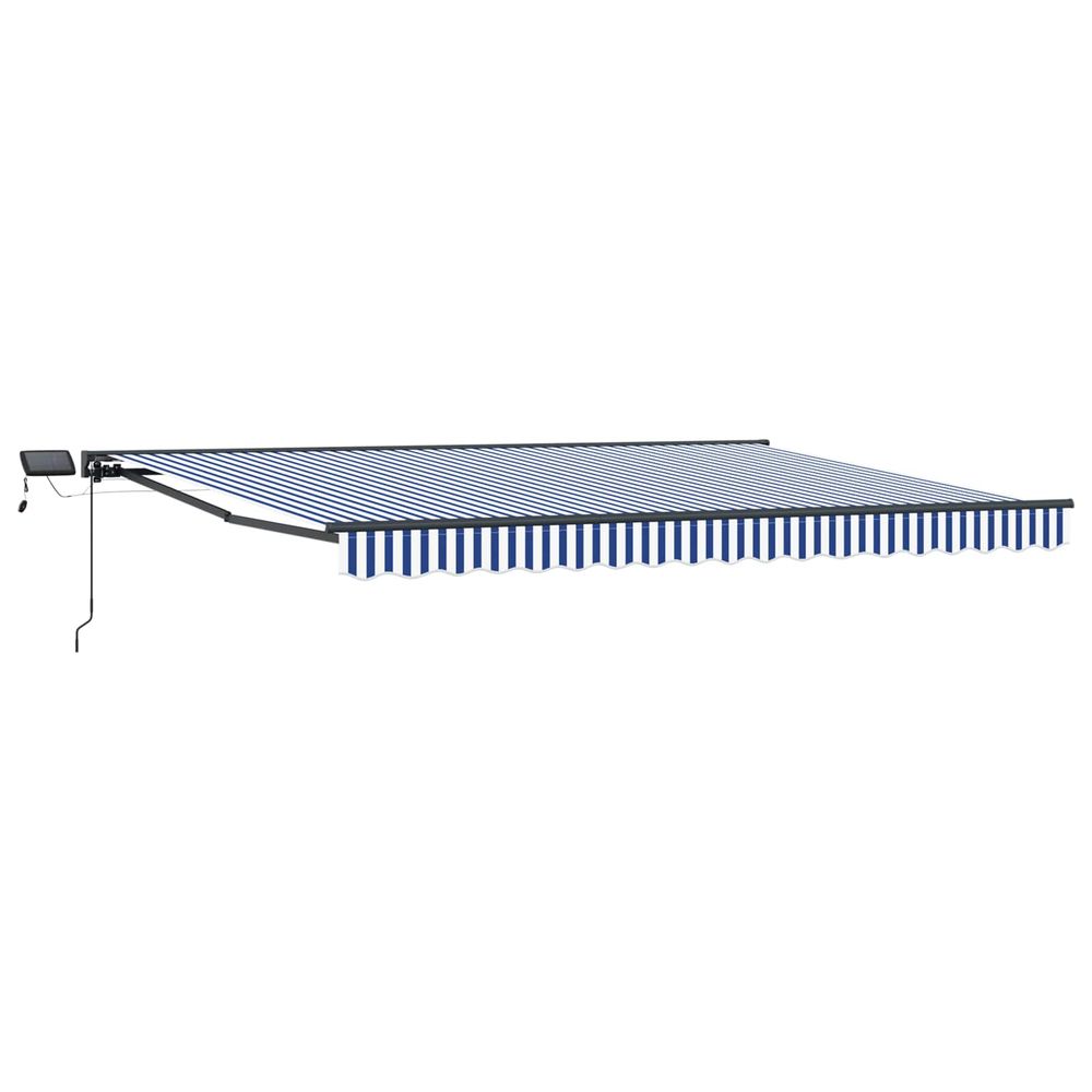 Cadre de store manuel avec leds bleu, blanc, anthracite 4 × 3 m