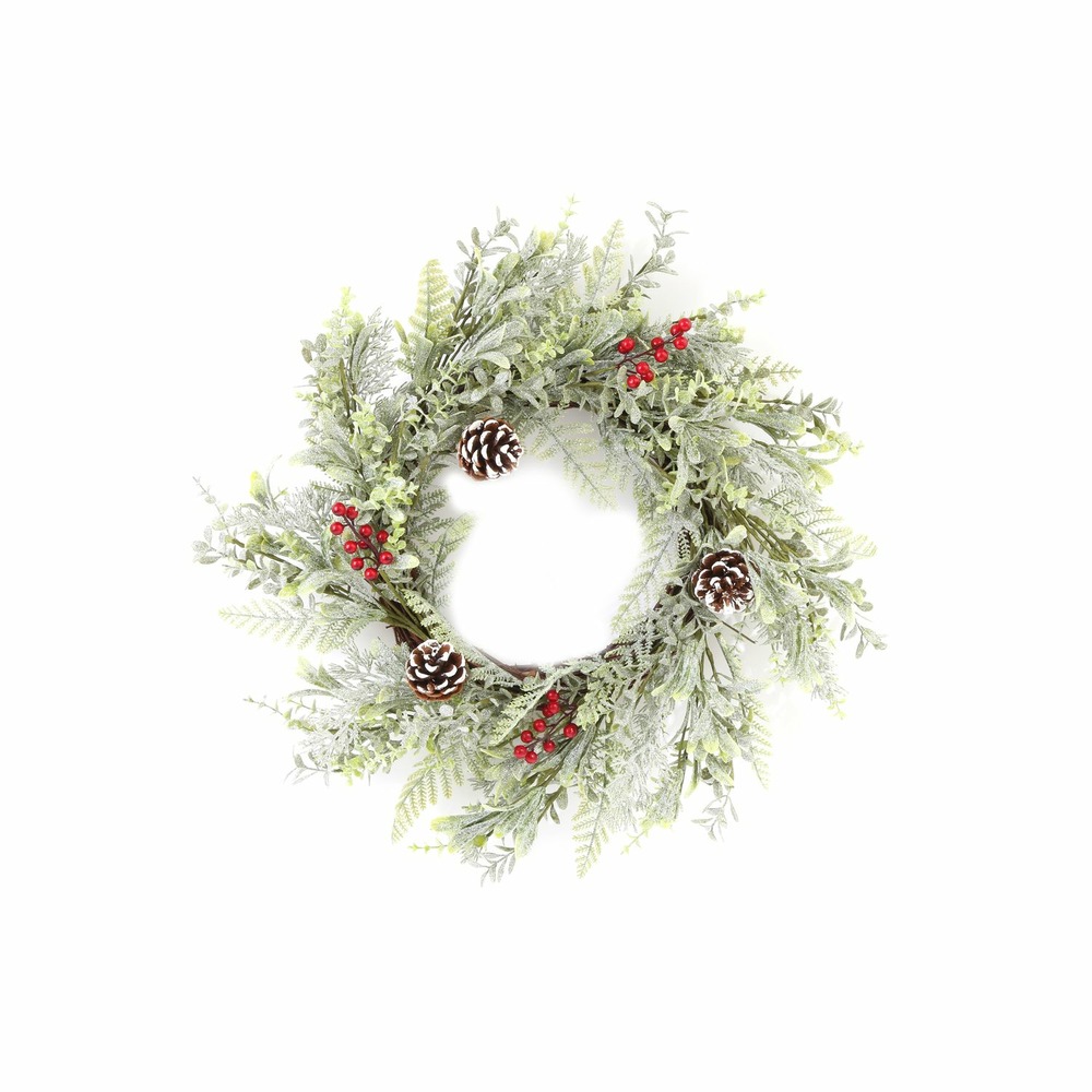 Couronne de noël design branche naturelle - diam. 55 cm - vert