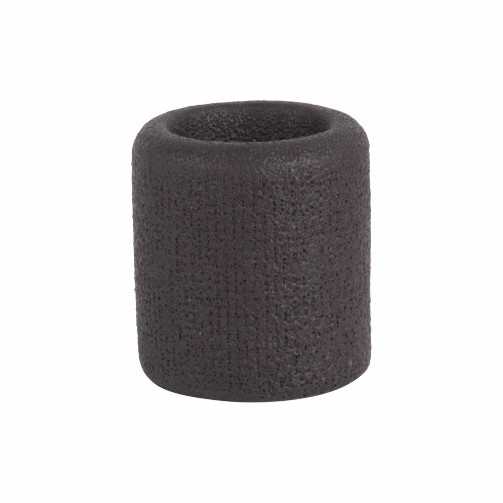 Bougeoir en céramique design brut - diam.7 cm - noir