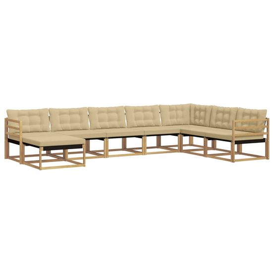 Ensemble de canapés d'extérieur 8 pc blanc et beige