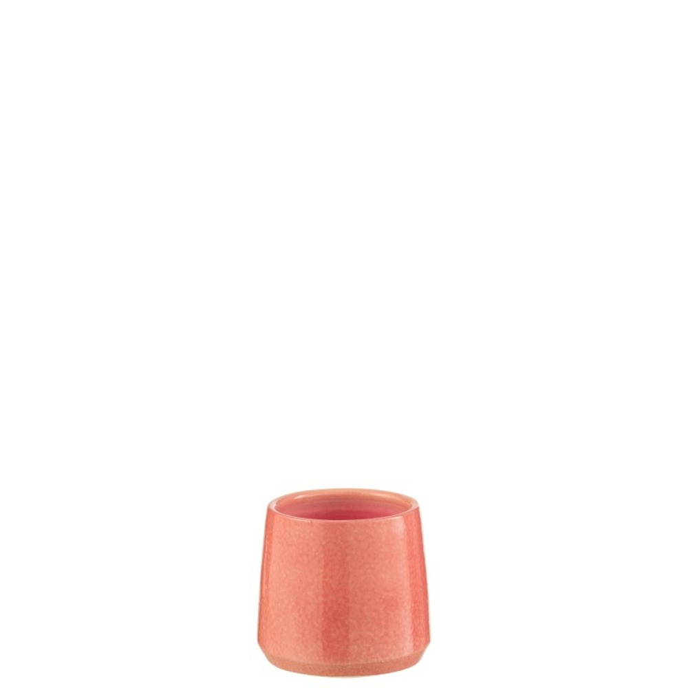 Cache-pot rond en céramique rose 14x14x13 cm
