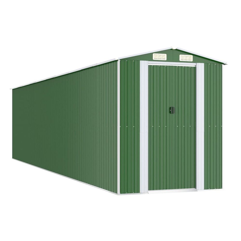 Abri de jardin vert 192x855x223 cm métal galvanisé
