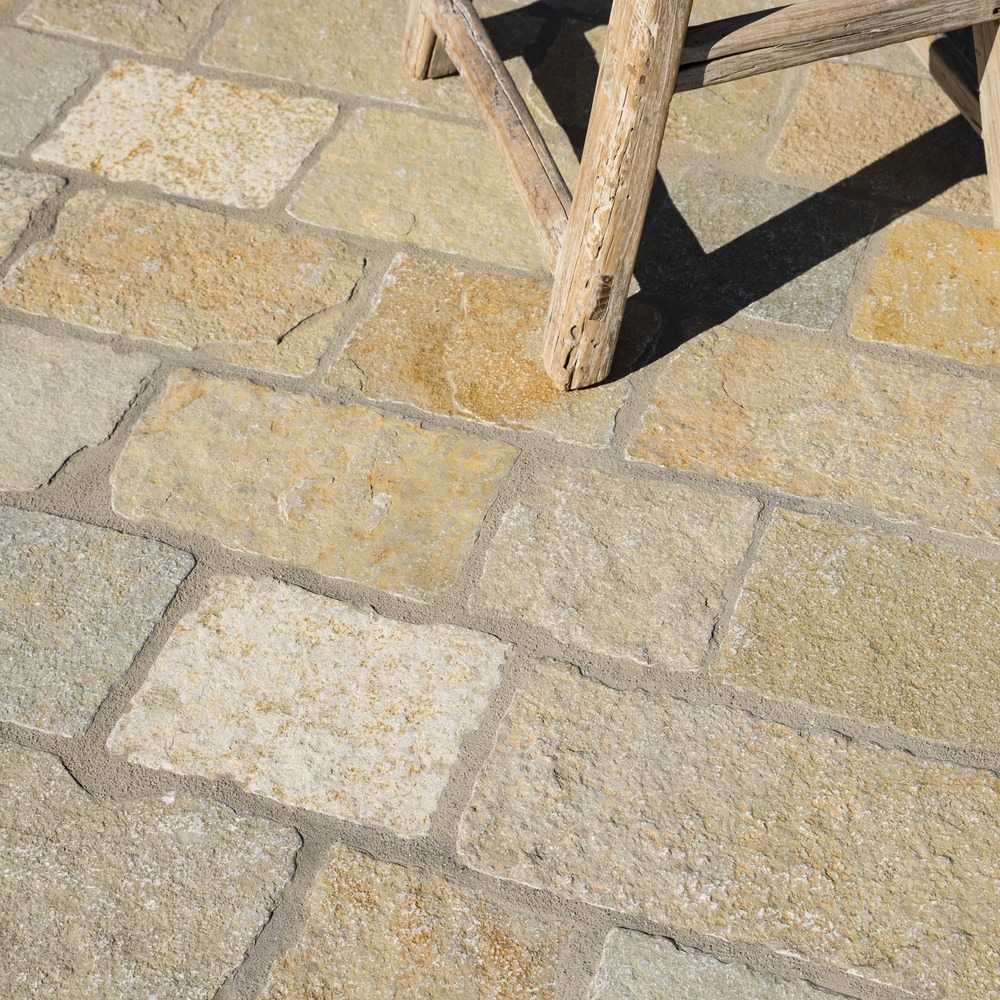 Pavé pierre de tandur beige longueur libre x15x2,2 cm (vendu au m²) - ro'ma nature