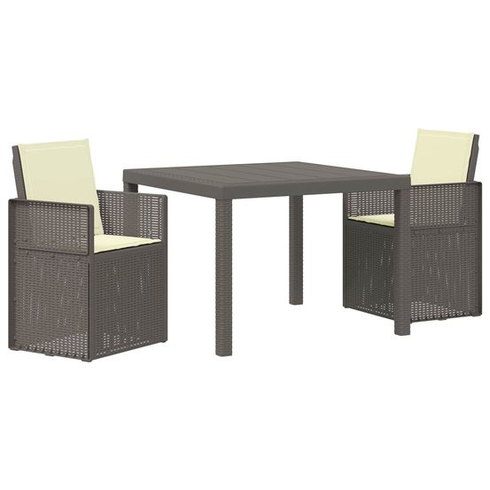 Ensemble de salle à manger pour jardin 3 pc gris clair et crème