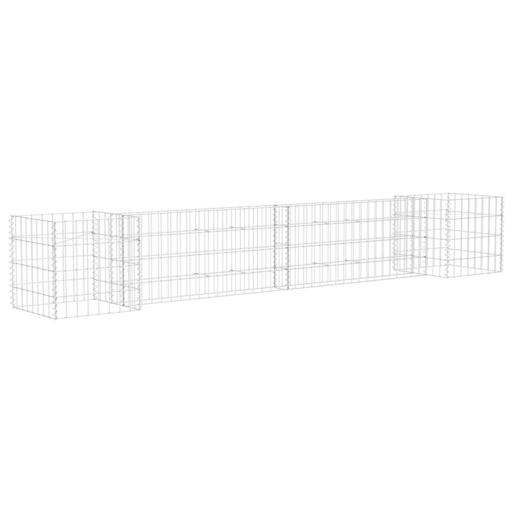 Jardinière à gabion en h fil d'acier 260x40x40 cm