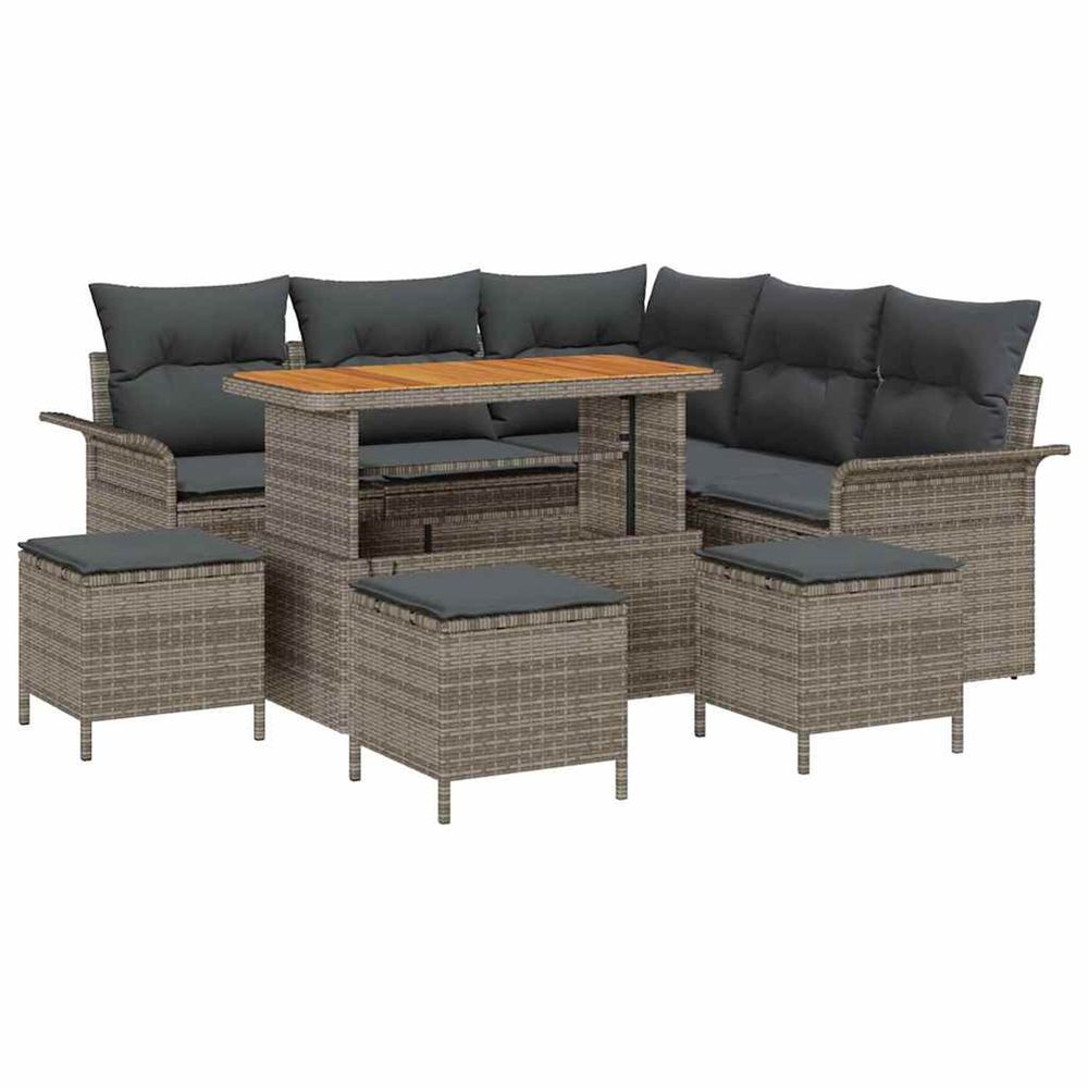 Ensemble de canapé de jardin 9 pc 8-nombre de places gris