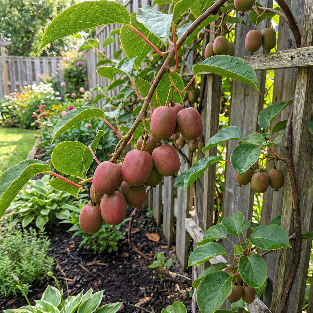 Lot de 2 - actinidia arguta issai 'ken's red' - h. 50-70 cm