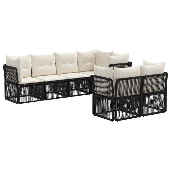 Ensemble de canapé de jardin 7 pc 7-nombre de places noir