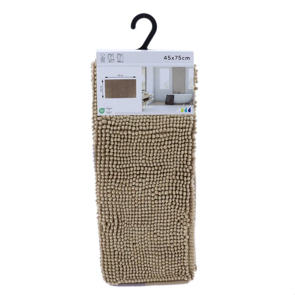 Tapis microfibre boules uni 45x75cm - taupe