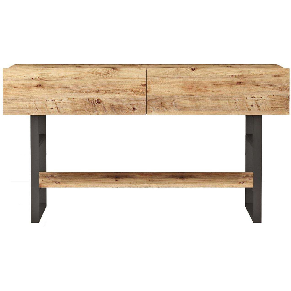 Console imitation bois et métal atlantic