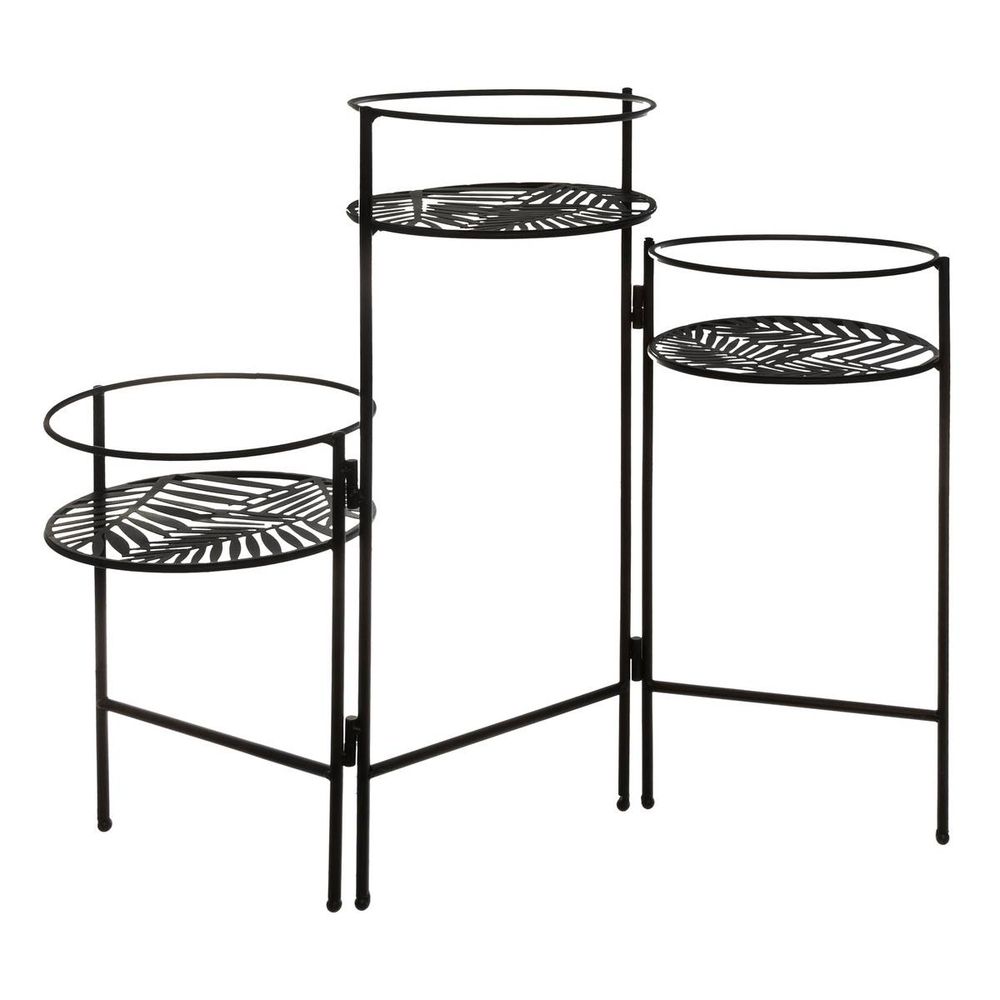 Set de 3 portes plantes noir l49cm