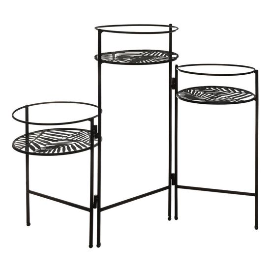 Set de 3 portes plantes noir l49cm