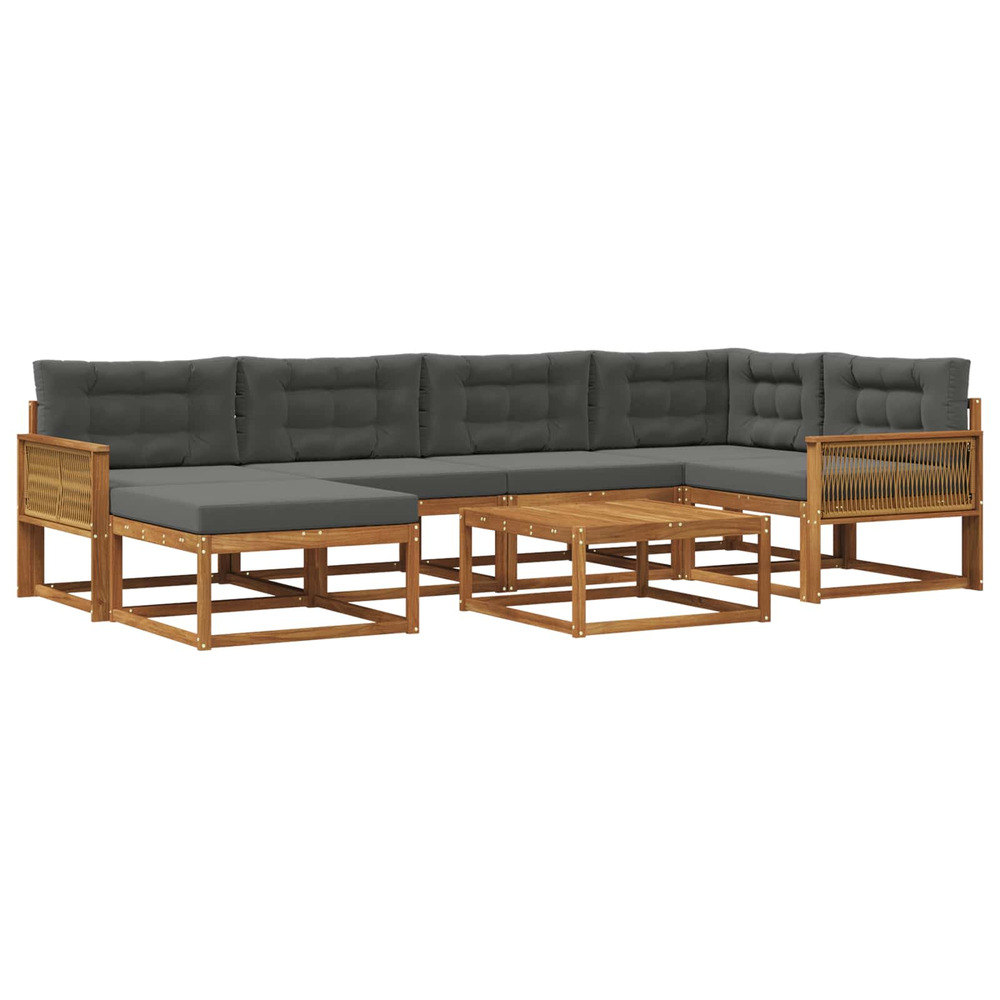 Ensemble de canapés d'extérieur 7 pcs naturel et anthracite
