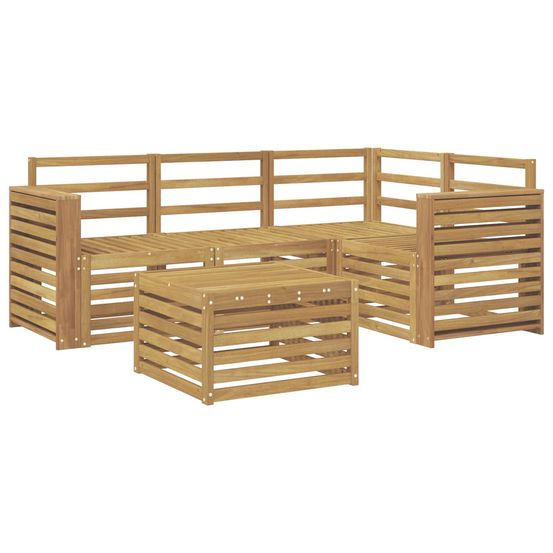 Ensemble de canapés d'extérieur 5 pc blanc bois d'acacia massif