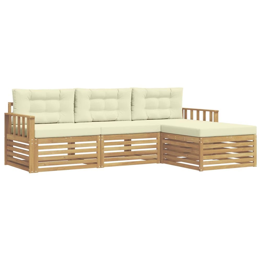 Ensemble de canapés d'extérieur 4 pc blanc et crème polyester