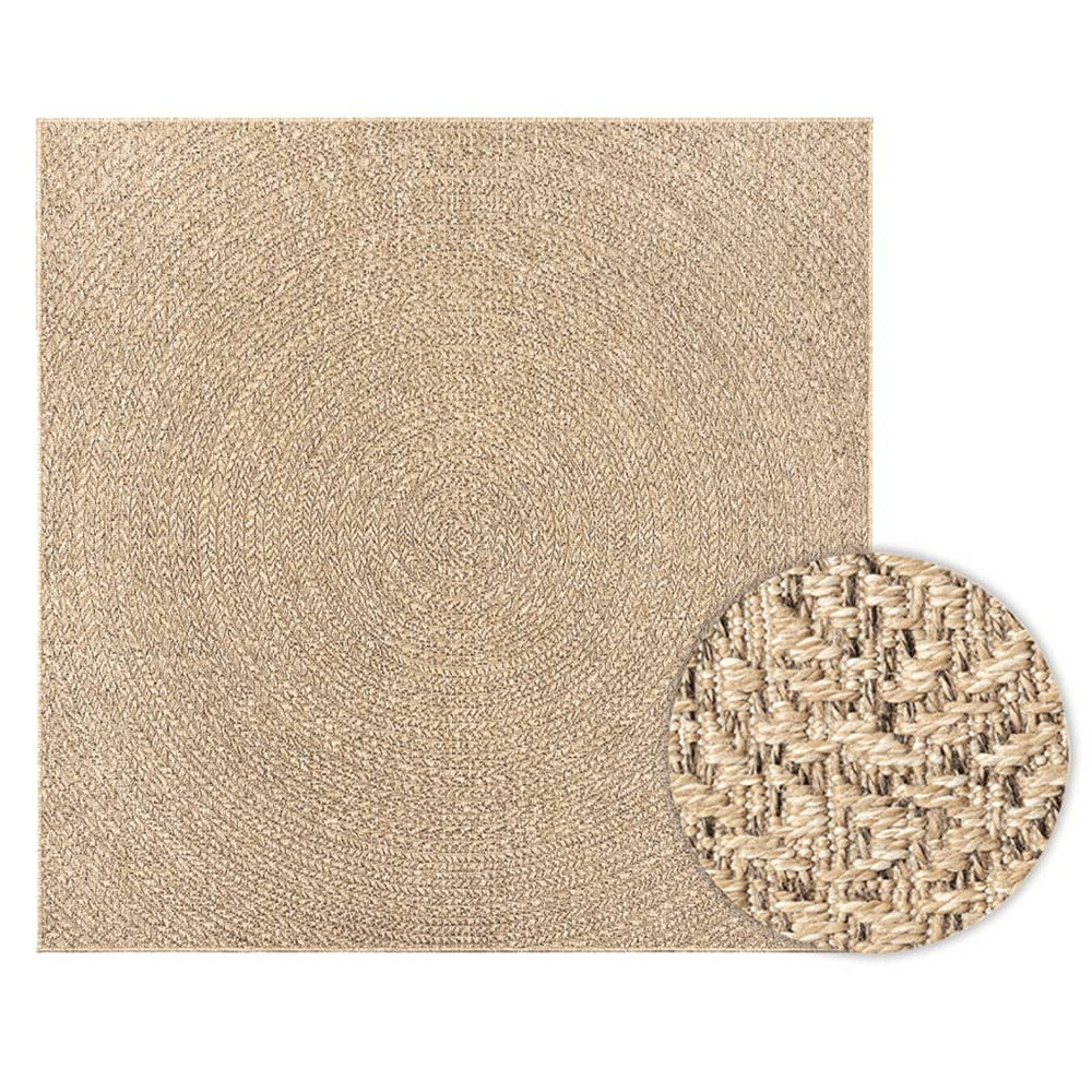 Tapis zizur 120x120 cm aspect de jute intérieur et extérieur