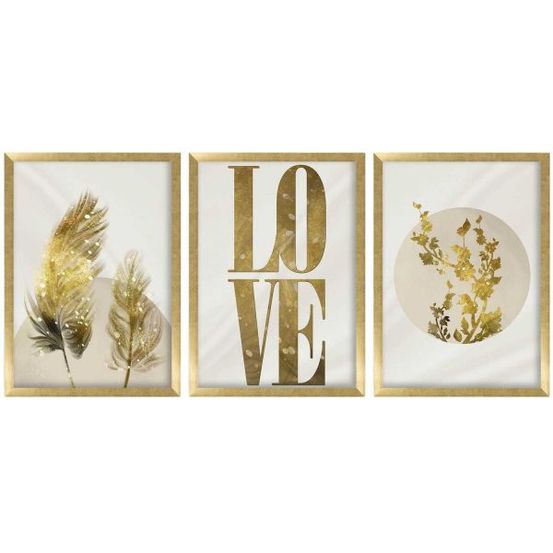 Ensemble de 3 tableaux décoratifs love