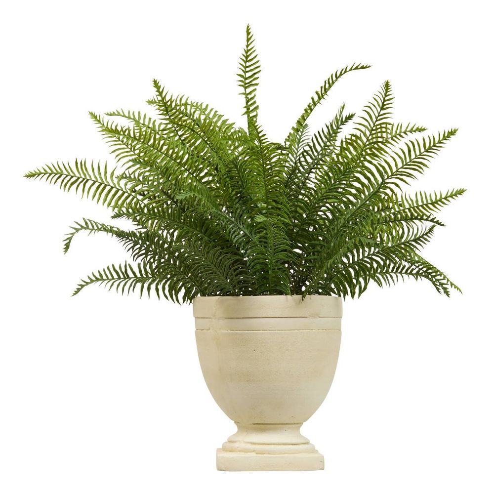 Plante artificielle fougère fleur de rose h80cm